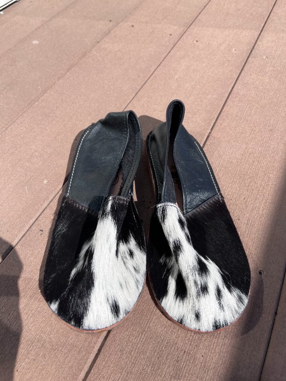 That's Just Bull Cowhide Cow Print Size 8 Women's Flat Western Boho Boutique
